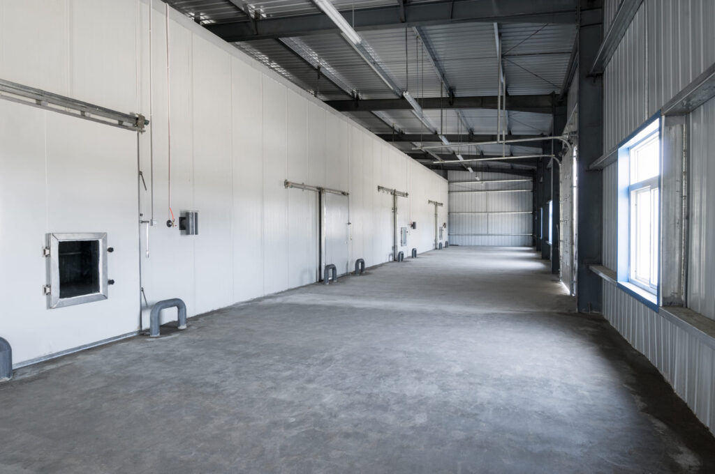 Interior view of cold storage facility using Thermatek heating systems